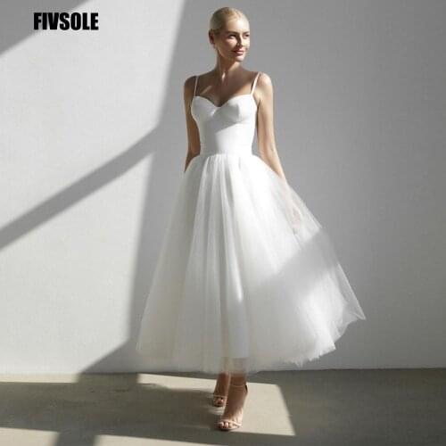 Fivsole Sexy Sweetheart Long Evening Dress 2021 Party Gowns A Line Tulle Tea-Length Suknie Wieczorowe Formal Robe De Soiree