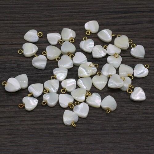 Natural Shell Pendants Milky Heart Shaped Exquisite Shell Charms For Jewelry Making DIY Bracelet Necklace Earrings Accessories