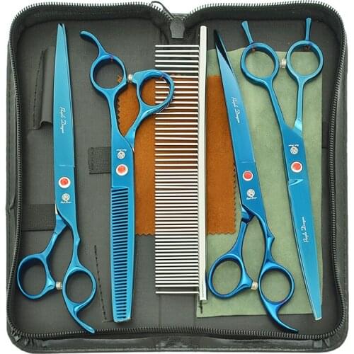 Purple Dragon 8.0" Dogs Scissors Professional Japan Steel Animals Cutting Thinning Shears Forceps Pets Grooming Scissors B0048B