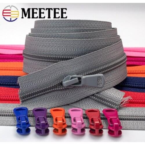 2/4M 4# Nylon Zippers for Sewing DIY Plastic Zippers With Zipper Sliders Luggage Zips Repair Kit Garment Sewing Accessories