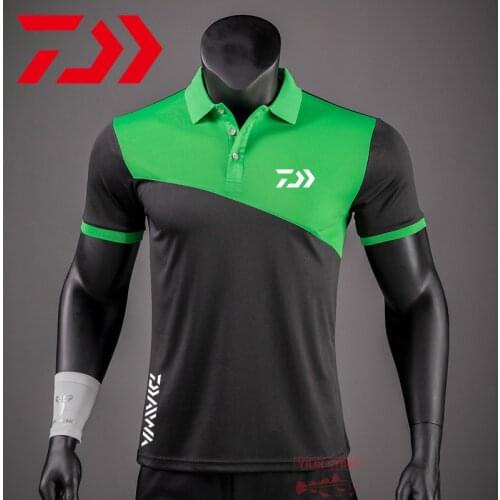 Daiwa Fishing Polo Shirt Summer Outdoor Sport Quick Dry Short Sleeve Fishing Shirt Fishing T-shirt Men Thin Breathable Polo Tee