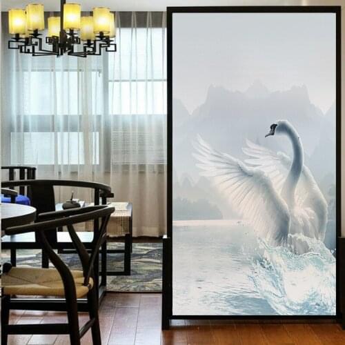 Self-adhesive frosted glass film office window bathroom bathroom anti-light static sticker translucent and opaque