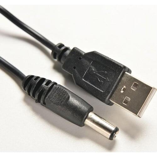 DC Power Cord USB 2.0 Male AC to DC Charging Cable 5.5mmx2.1mm Plug Power Supply Cord Socket Cable Quick Connector For MP3/MP4