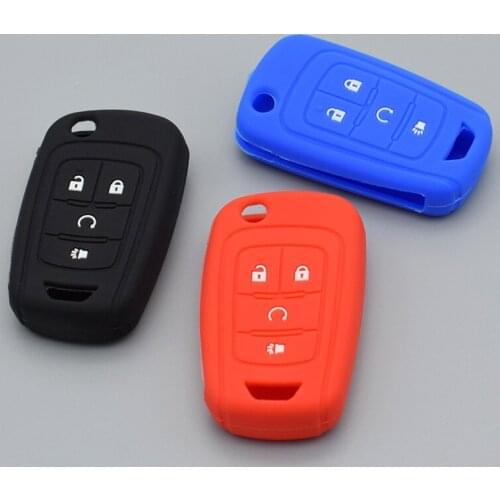 Silicone Rubber car key cover for Chevrolet Camaro Cruze Equinox Malibu of Sonic Spark Volt 4 keys remote key protect shell