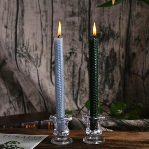 Wedding Transparent Glass Candle Holders Wedding Candlestick Fine Transparent Crystal Glass Candle Stand Dining Home Decoration