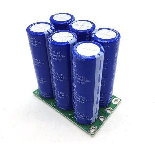 Ultracapacidor de alta corrente 2021 v, 6pçs, 16v, 2.7 f, duas fileiras