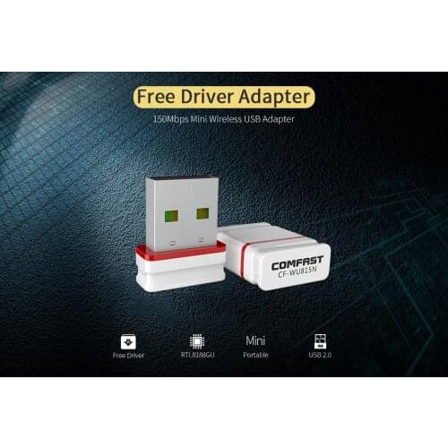 COMFAST Wifi Adapter Mini Wireless Network Card 150Mbps AP Function 2.4G Windows PC Receiver Wifi Dongle Plug And Play CF-WU815N
