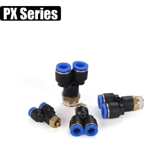 Y Shape OD 4/6/8/10/12mm Hose Tube *M5 1/8" 1/4" 3/8" 1/2" BSPT Male Thread Air Pneumatic Connector Quick Fitting