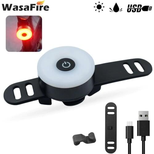 WasaFire Bicycle Tail Light USB Rechargeable Bike Rear Light Mini Flash Taillight Safety Warning Lights Cycling MTB Back Lamp