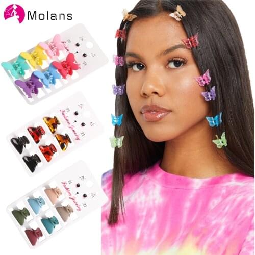 Molans Solid Color Hairpin Women Girl Hair Clip Small Hair Claw Bow Barrette Duckbill Clip Hairgrips Fashion Hair Accessories