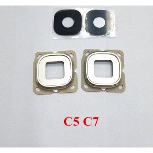 1Set Rear Camera Glass Lens with Metal Frame For Samsung Galaxy C5 C7