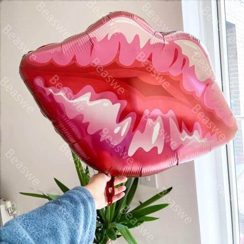 1 Set Large Red Lips Foil Balloons 18inch Pink Red Heart Helium Baloon Wedding Valentines Decorations Love Theme Party Supplies