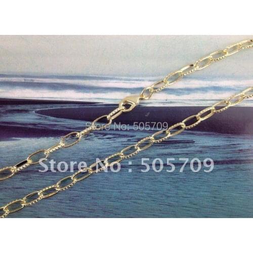 10PCS Gold Color Plate Textured link chain necklaces 24" #20803