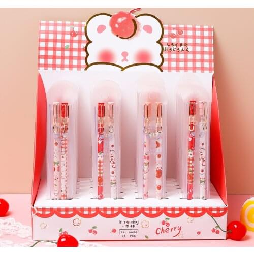 2pcs Cartoon Bear Gel Pens Cute 0.5mm Black Ink Gel Pen Writing Neutral Pen Student Cartoon School Stationery Gift For Kids