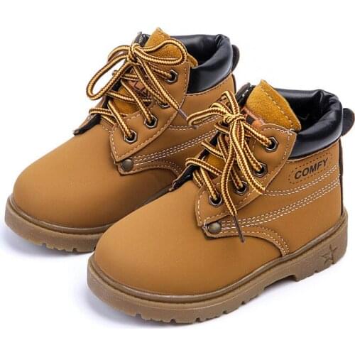 2021 Winter Childrens Boots Girls Boys Plush Martin Booties Casual Warm Ankle Shoes Kids Fashion Sneakers Baby Snow Boots 21-30