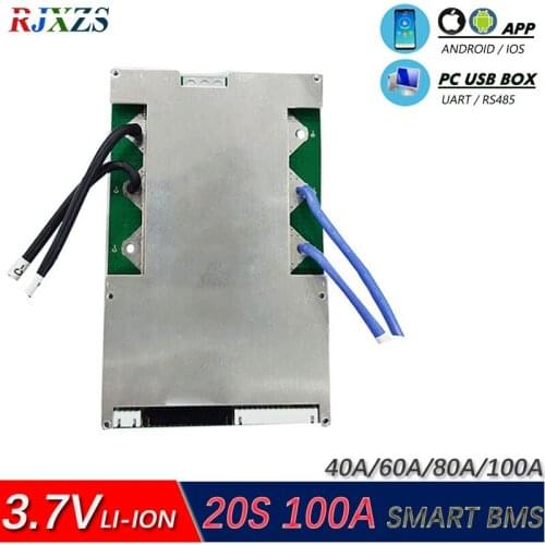 20S 100A lipo lithium Polymer BMS/PCM/PCB battery protection board for 20 pack 18650 Li-ion Battery Cell w/ Balance w/APP