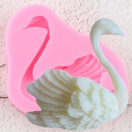 3D Swan Silicone Molds DIY Wedding Cupcake Topper Fondant Cake Decorating Tools Candy Chocolate Gumpaste Mould Soap Resin Mold