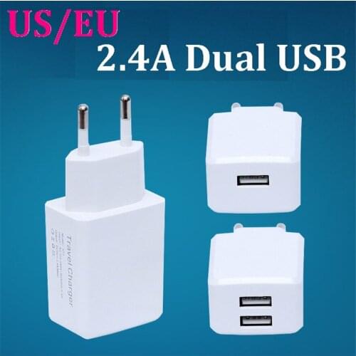 600pcs 5V 2.4A EU US Plug Dual USB Ports Home Travel USB Wall AC Power Charger Adapter For Samsung Galaxy iphone ipad huawei