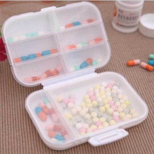 8 Cell Portable Mini Medication Storage Box Plastic Pill Medicine Container Medicine Pill Organizer For Health Care Tools
