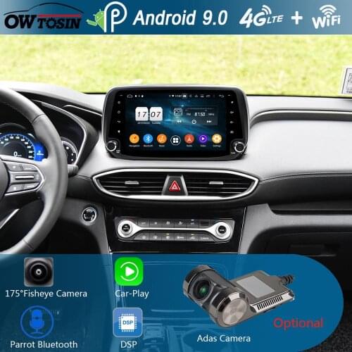 9"IPS 8Core 4GB+64GB Android 9.0 Car Multimedia Player For Hyundai IX45 Santa FE XL 2018 2019 GPS Radio Stereo Parrot BT CarPlay