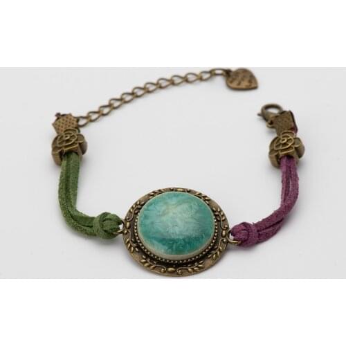 Flower In Ceramic Vintage Hand-made Bracelets Boho Ethnic Bangles Braelets For women Gift DIY Jewelry #HZ131