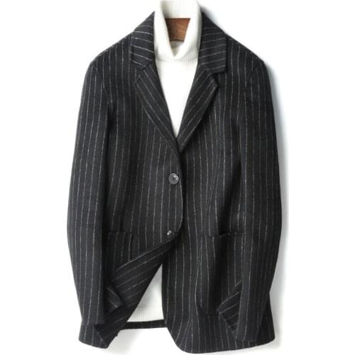 Double Faced Wool Jacket Men Autumn Winter Top Quality Warm Coat Plus Size Blazer De Hombre 2020 D-19-00818-2 MF636