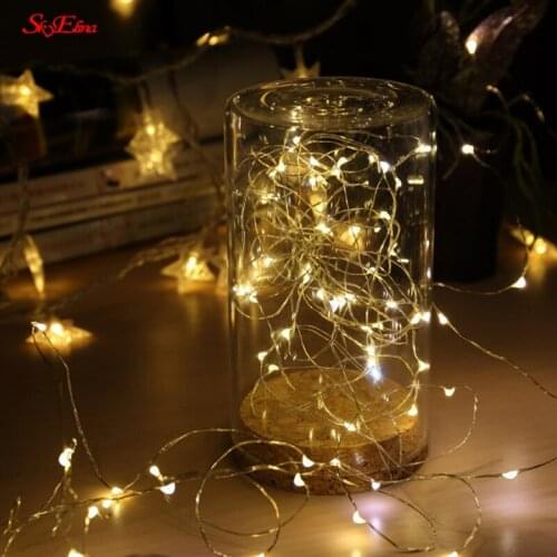 2/5/10M String LED Lights Decoration Fairy Light Battery Operated Waterproof Star Copper Wire Lamp Outdoor Christmas Wedding 7Z