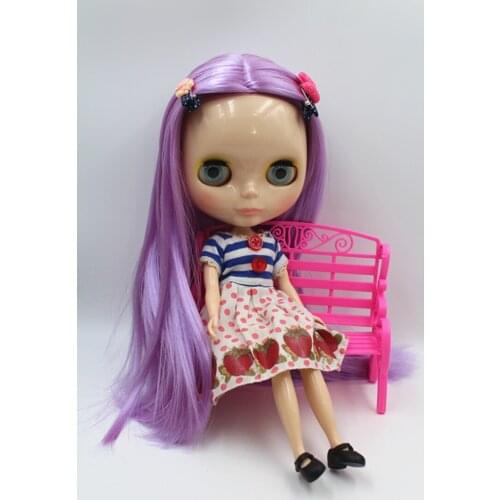 Blygirl Doll Purple medium hair Blyth body Doll Fashion can change makeup