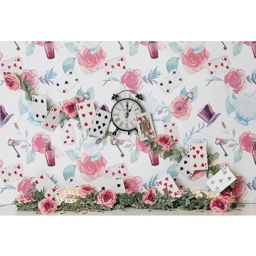 Laeacco Simple Modern Decoration Flower Poker Impression Style Background Photo Vinyl Seamless Photography For Photo Studio