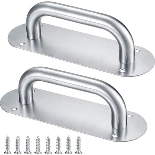 JFBL Hot 2PCS Silver Door Pull Handle Aluminium Alloy Heavy Duty Pull Handles for Gate Cabinet Cupboard Barn Shed Door Handles