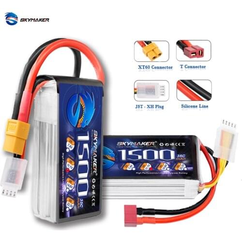 11.1V 1500Mah 3S LiPo Battery 35C Max 50C XT60 T Plug for RC Drone Helicopter Car Airplane Toy 3s Battery Parts for WLtoys drone