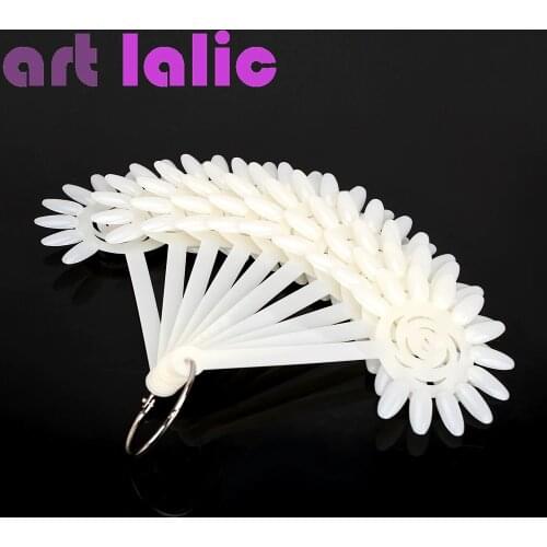 Hot 120 Tips Natural Clear Nail Polish UV Gel Practice Wheel Sticks Fan Board False Nail Art Display