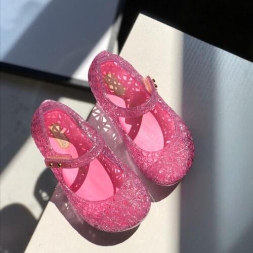 Mini Melissa Campana Zig Zag Girl Jelly Shoes Beach Sandals 2020 Baby Shoes Soft Melissa Sandals Kids Non-slip Princess Shoes