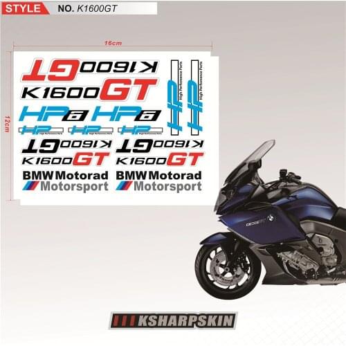 Motorcycle Stickers Body Reflective Waterproof moto fuel tank tail box logo decals Kit set For BMW K1600GT Hp 6 k1600 gt sticker