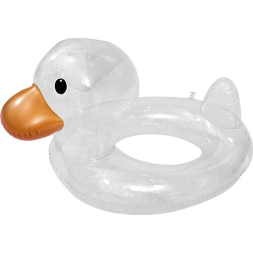 Cartoon Baby Swimming Ring Transparent Inflatable Duck Shaped Water Swimming Seat for Pool Summer Kids FK88