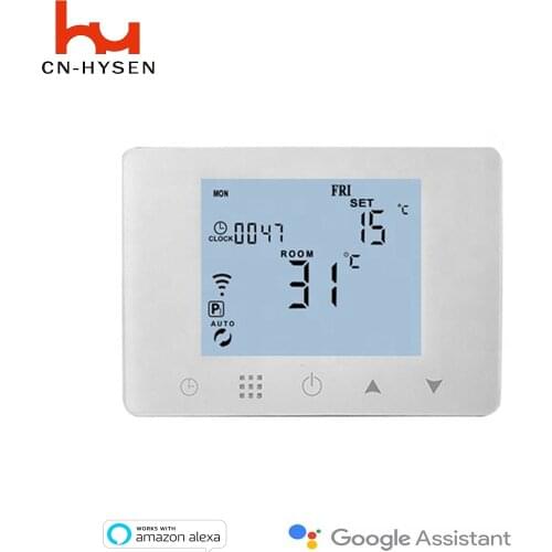 Surface Mounted Large LCD Display Touch Screen Smart Gas Boiler Thermostat WiFi With Voice Control Alexa And Google Assistant