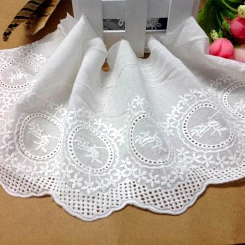 2016 New 5yds/pack 13cm/5.12'' Cotton White Embroidery Lace Fabric Cloth Decoration Accessary, Free Shipping