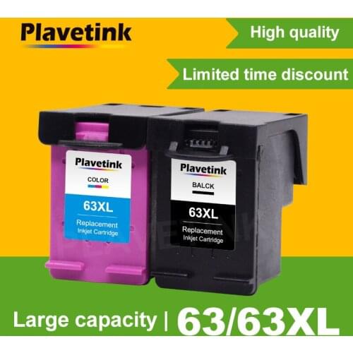 Plavetink Remanufactured Ink Cartridges Repalcement for HP 63 63XL Deskjet 1110 1112 2130 2131 2132 2133 2134 3630 Printer Ink