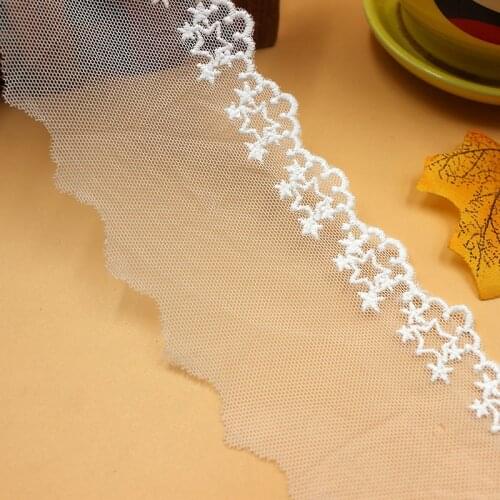 Popular Sale Star Lace Fabric Ribbon Lace Trim Tulle Dress DIY Wedding Bridal Veil Trimmings Sewing Crafts Apparel Sew Decor