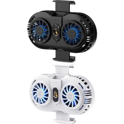 Mobile Phone Radiator Gaming Universal Phone Cooler Portable Double Fan Holder Heat Sink For -IPhone -Samsung -Huawei