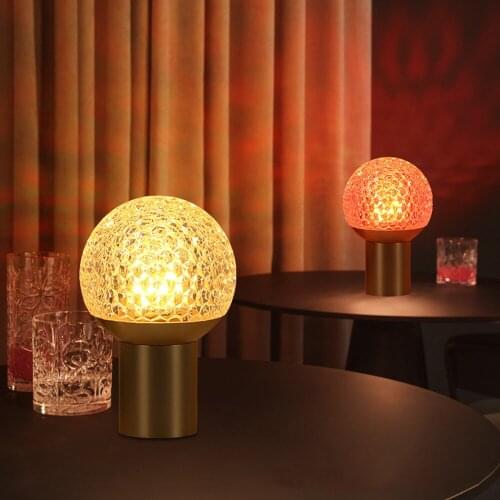 Remote control bedside bedroom night light Danish table lamp light luxury atmosphere bar table lamp clear bar diamond crystal