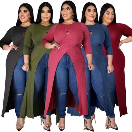Plus size clothing for women crew neck hollow out long sleeve shirt and blouse high waist elegant blouses wholesale dropshipping
