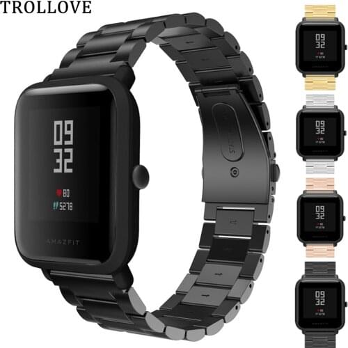 20mm Stainless Steel Wrist Strap Bands for Xiaomi Huami Amazfit Bip BIT PACE Lite Youth Smart Watch Replacement Band Bracelet