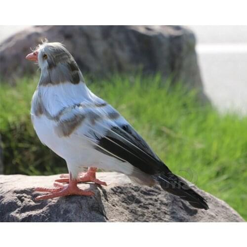 Gray simulation dove toy plastic & furs cute standing bird model gift about 32cm 1788