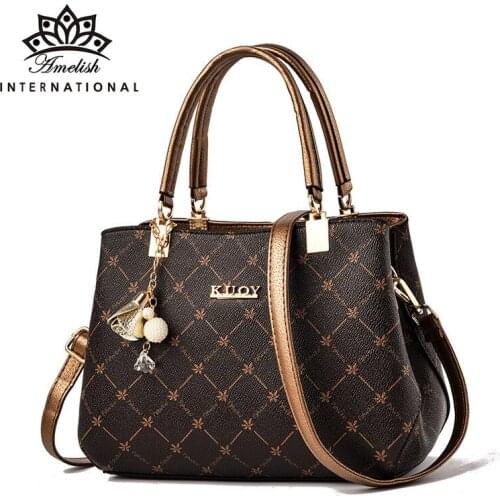 AMELISH Handbag Women Bags Designer Luxury Tassel Office Lady Large Vintage Female Travel Shopping Totes Top-handle Shoulder Bag