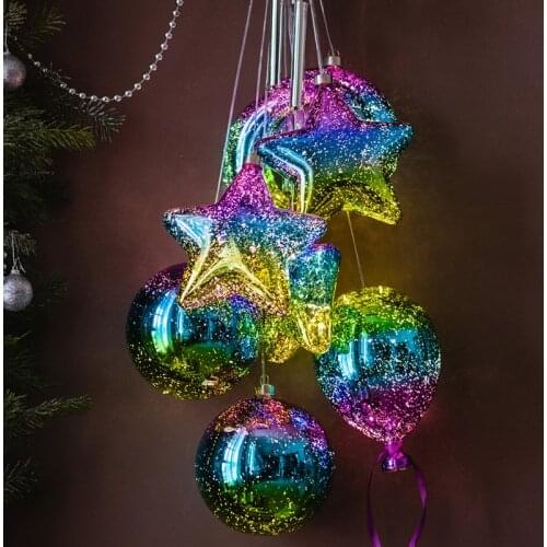Glowing Lantern Ball Xmas Ornament Pendant Scene Layout Christmas Tree Pendant Christmas Decorations for Home Colored Lights