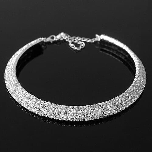 YFJEWE Silver Plated Wedding Bride Rhinestone Necklace Female Short Design White Crystal Choker Porm Ladies Gifts Jewelry #N071