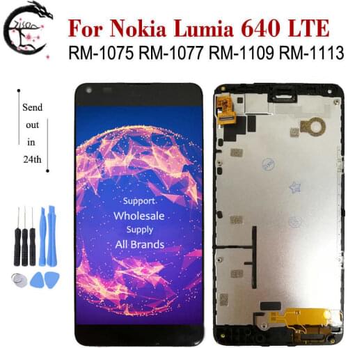 LCD With Frame For Nokia Lumia 640 LTE RM-1075 RM-1077 RM-1109 RM-1113 Display Screen Touch Digitizer Assembly Lumia 640 Display