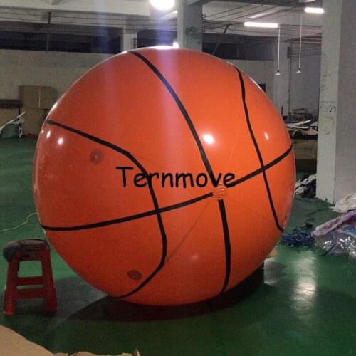 0.18mm pvc Inflatable basketball helium balloon with logo for sport event Inflatable basketball balloon for advertising