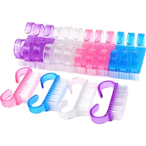 100Pcs/lot Plastic Handle Nail Brush Set Nail Dust Cleaning Clean Brush Powder Soft Remover Acrylic Gel Makeup Manicure Brush